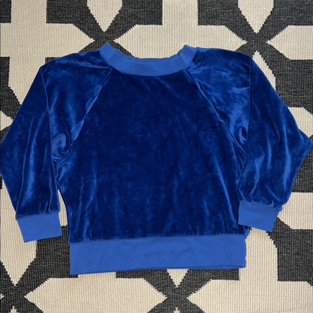 Suzie Kondi Royal Blue Velour Raglan Top